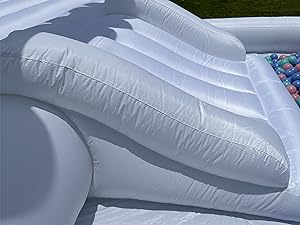Kids 9x9x7ft Soft Play White Bounce House With Slide Ball Pit Party Customization Inflatable Mini Bouncy Castle With Blower