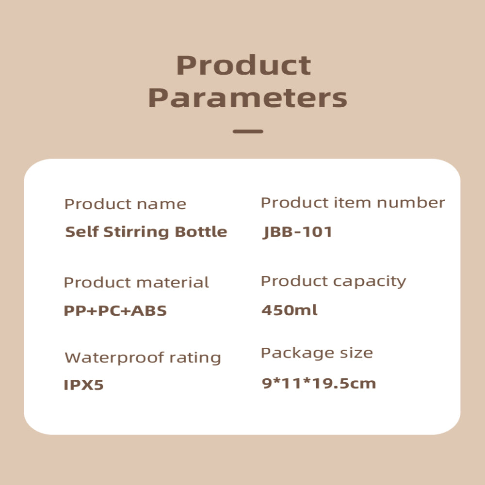 White 500ml USB-Powered Self-Stirring Mug with Lithium-Ion Battery for Fitness Drinks & Protein Shakes Kitchen Appliance