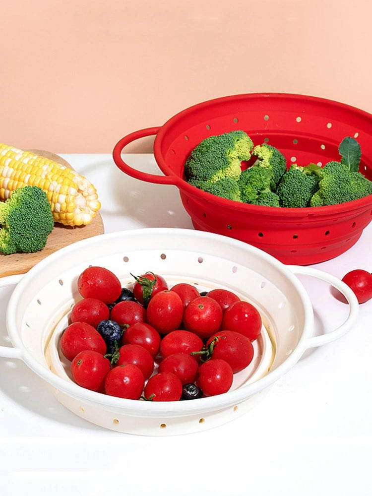 Keep your kitchen tidy and tidy with our collapsible silicone drain basket - available in a variety of colors and sizes