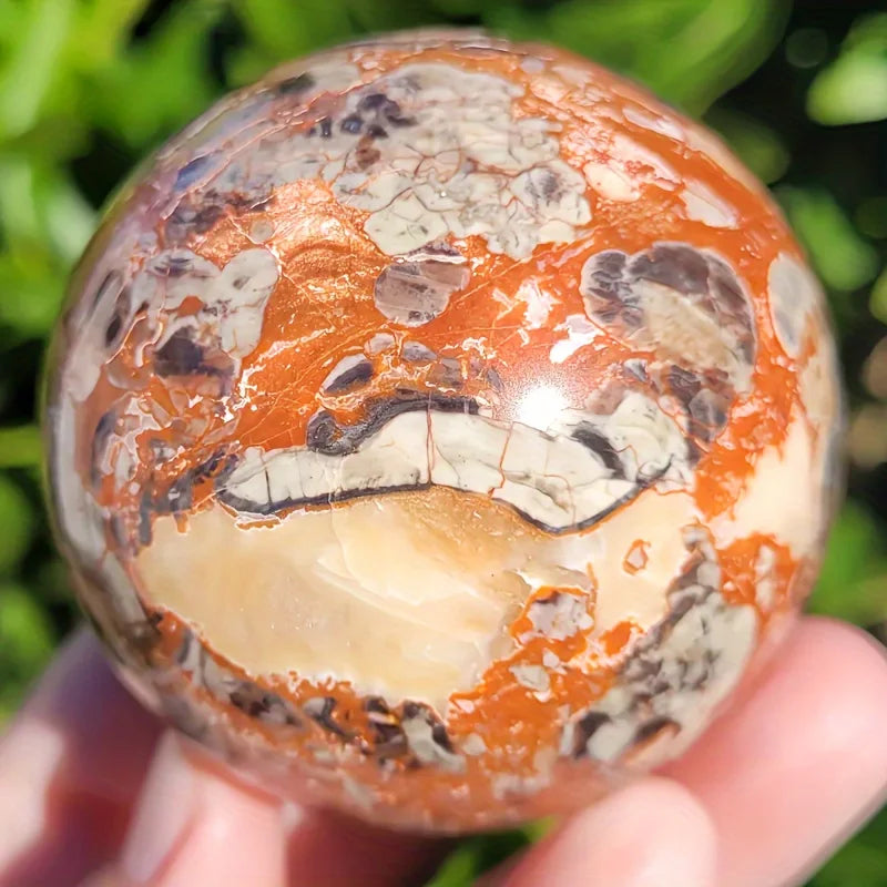 1pc Nature Money Lace Agate Sphere, Polished Stone, Home Decor, Perfect Holiday Gift, family theme, Divination Ball