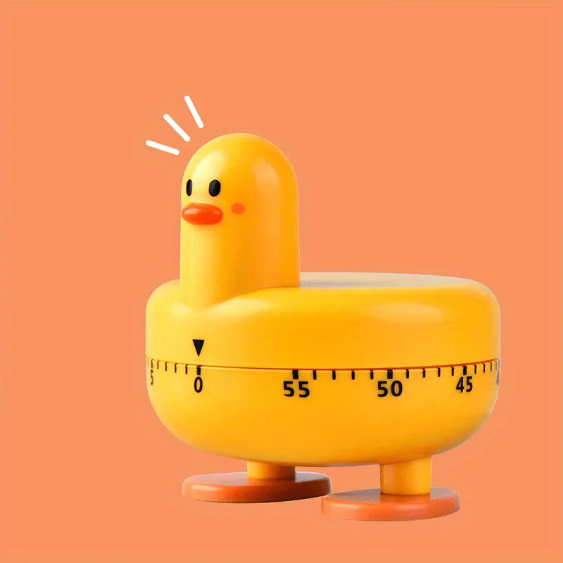 Cute Duck Kitchen Timer – 3 Challenges with Colorful Ducks – No Battery, ABS Plastic – Countdown Alarm for Cooking
