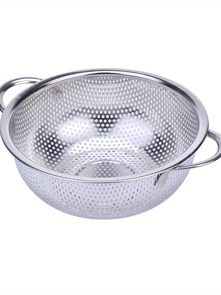 Stainless steel kitchen filter basket, durable & easy-to-clean colander for fruits, veggies, rice, & draining cutlery