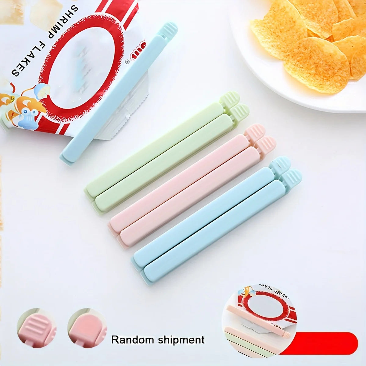 15pcs Food Bag Sealing Clips Set, Plastic Chip Bag Clips for Snack and Kitchen Storage Organization Accessories