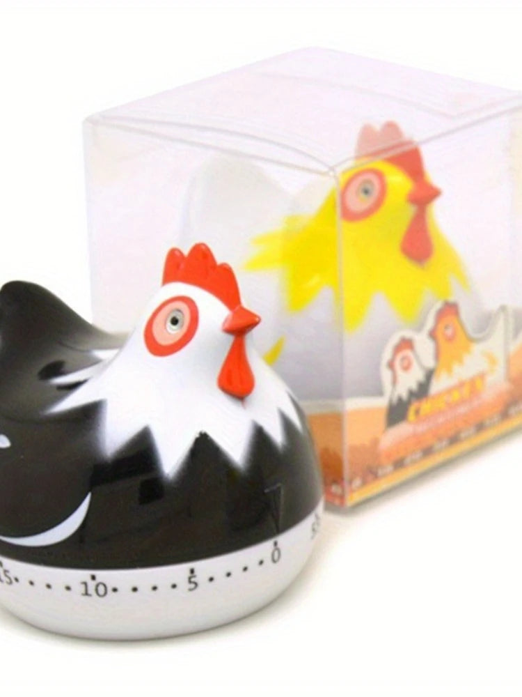 1pc Cute Hen-Shaped Kitchen Timer, No Batteries, Mechanical Egg Timer with Loud Alarm, Durable ABS, Perfect Gift for Kids, Chefs