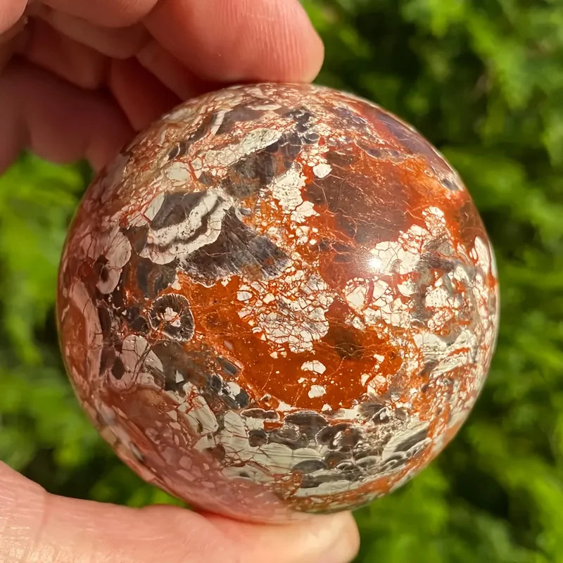 1pc Nature Money Lace Agate Sphere, Polished Stone, Home Decor, Perfect Holiday Gift, family theme, Divination Ball