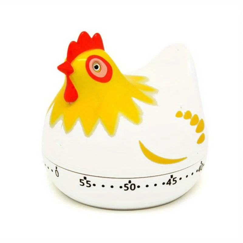 1pc Cute Hen-Shaped Kitchen Timer, No Batteries, Mechanical Egg Timer with Loud Alarm, Durable ABS, Perfect Gift for Kids, Chefs