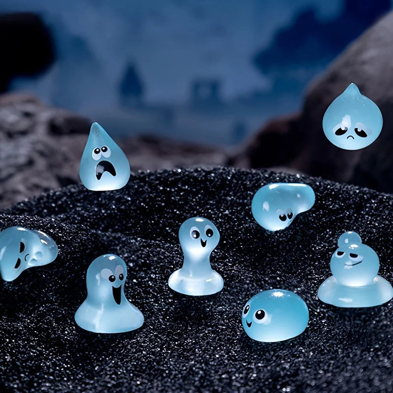 20pcs Luminous Resin Droplet Elves, Car Dashboard Ornaments, DIY Indoor Decor, Seasonal Garden Patio Party Decorations.