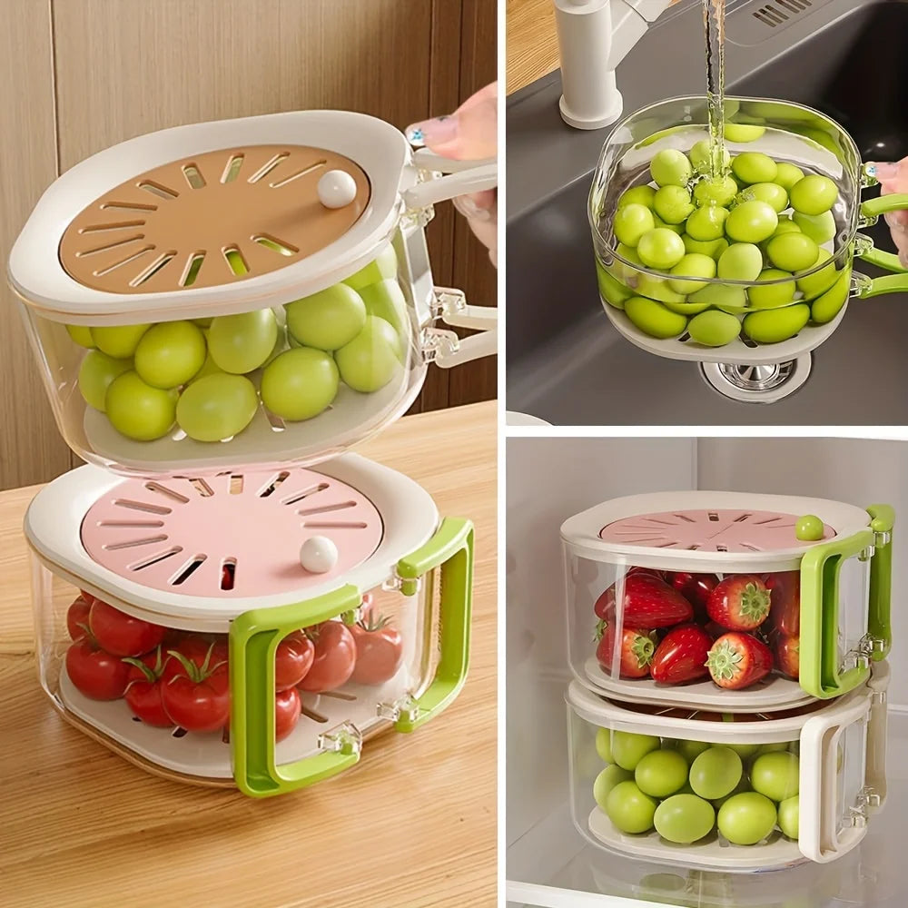 Rotatable leak dipper, kitchen drain bowl, vegetable/fruit wash basket, soup/berry washer, foldable handled filter set, plastic