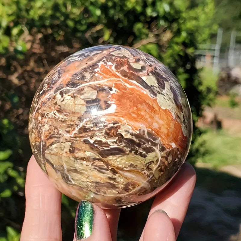 1pc Nature Money Lace Agate Sphere, Polished Stone, Home Decor, Perfect Holiday Gift, family theme, Divination Ball