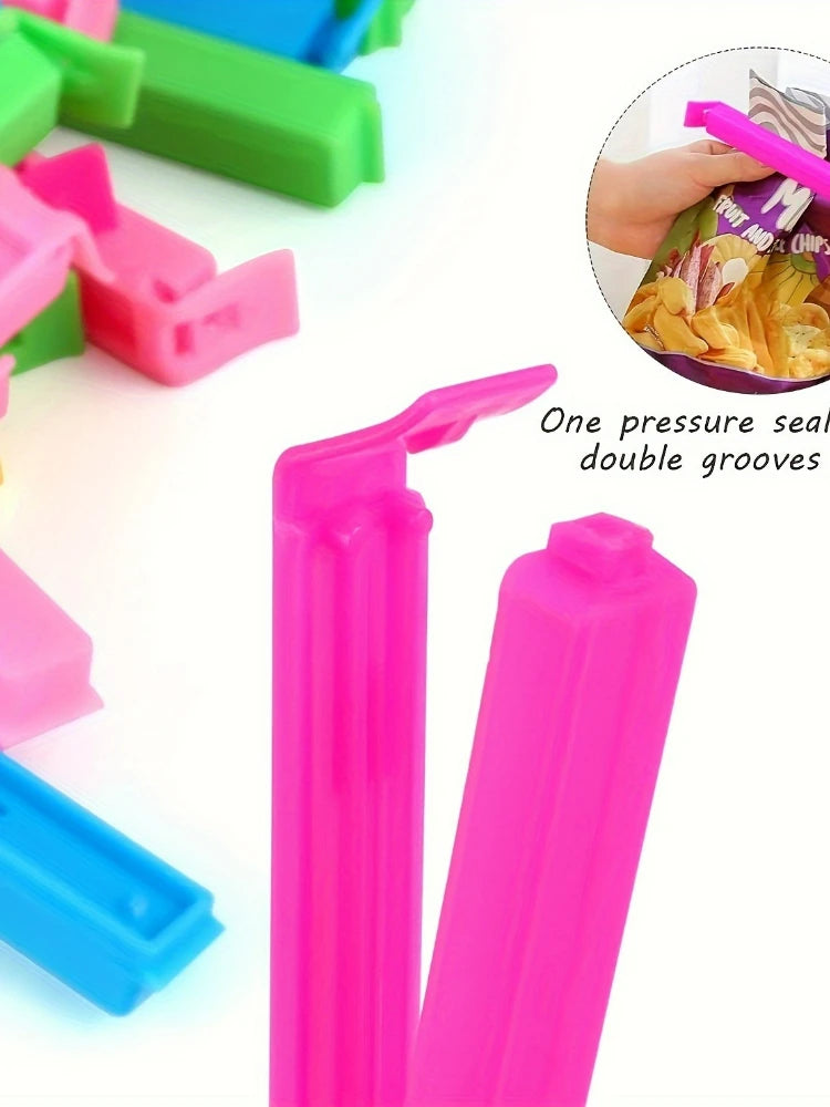 Heavy Duty Plastic Food Clips, Non-Slip Grip, Multi-Color, for Bread, Chips, Pastries, Eco-Friendly Reusable Kitchen Storage
