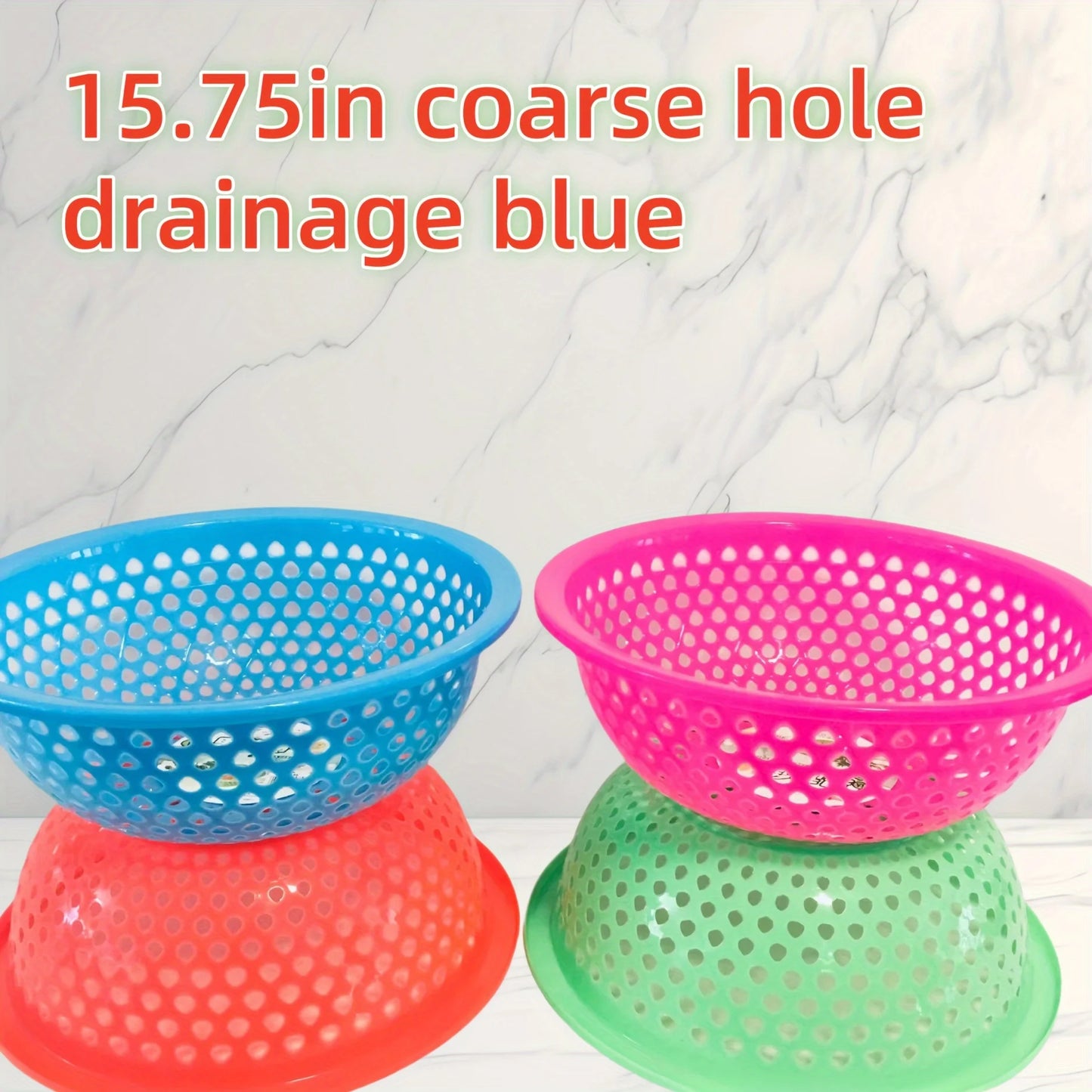 1 multi-color plastic kitchen dishwashing basket, thickened large design, durable PP material, various colors,for cleaning fruit