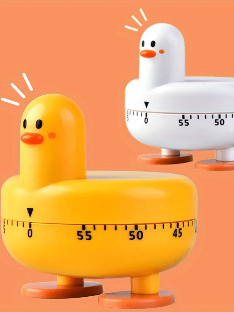 Cute Duck Kitchen Timer – 3 Challenges with Colorful Ducks – No Battery, ABS Plastic – Countdown Alarm for Cooking