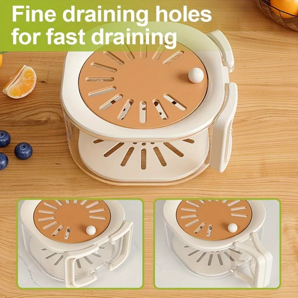 Rotatable leak dipper, kitchen drain bowl, vegetable/fruit wash basket, soup/berry washer, foldable handled filter set, plastic