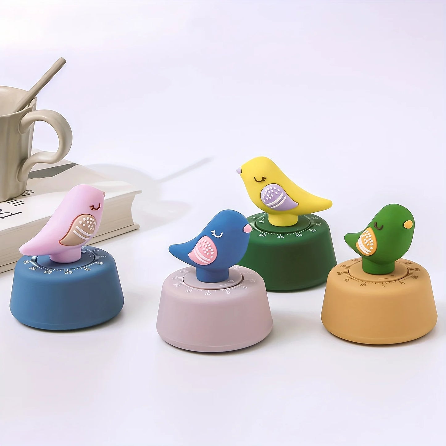 Bird-Shaped Mechanical Kitchen Timer, 60-Minute Winding, Cute Animal Design, Fun for Baking, Boiled Eggs, Kids Time Management