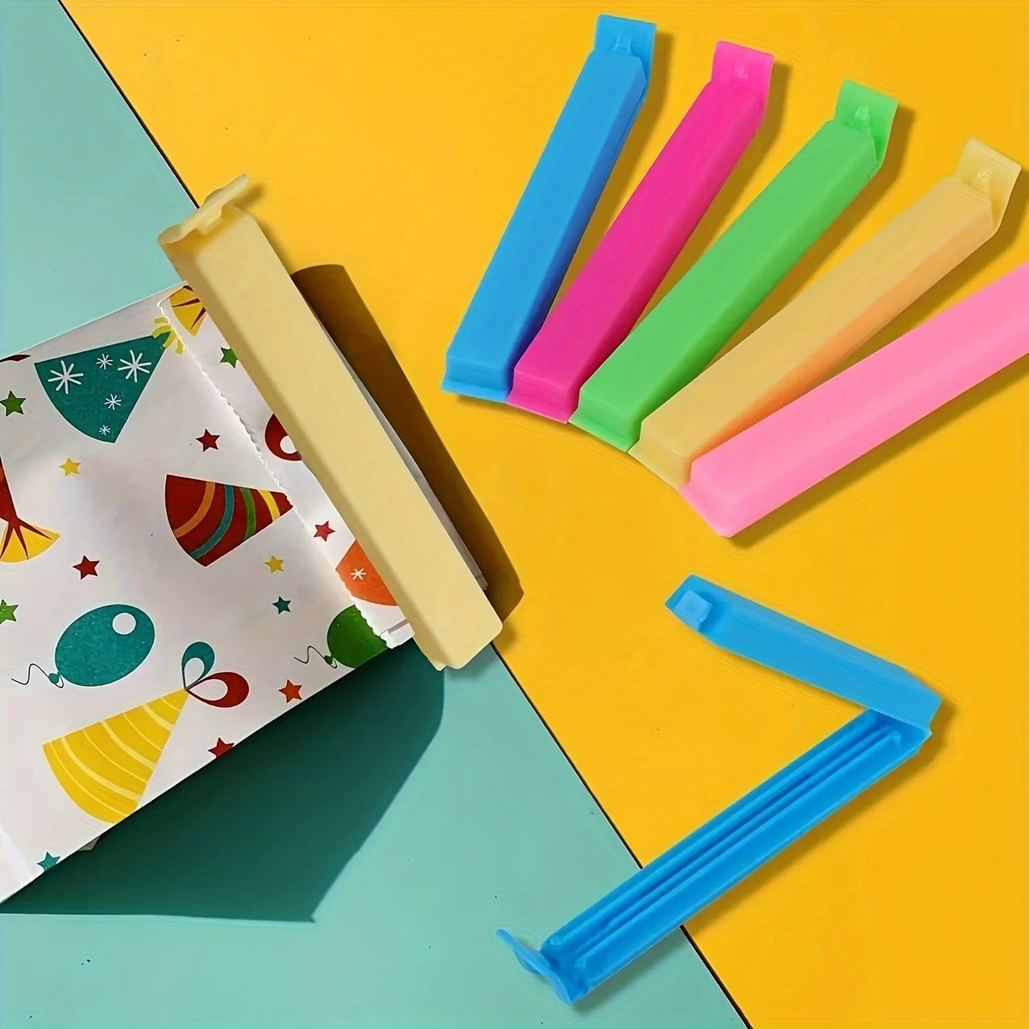 Heavy Duty Plastic Food Clips, Non-Slip Grip, Multi-Color, for Bread, Chips, Pastries, Eco-Friendly Reusable Kitchen Storage