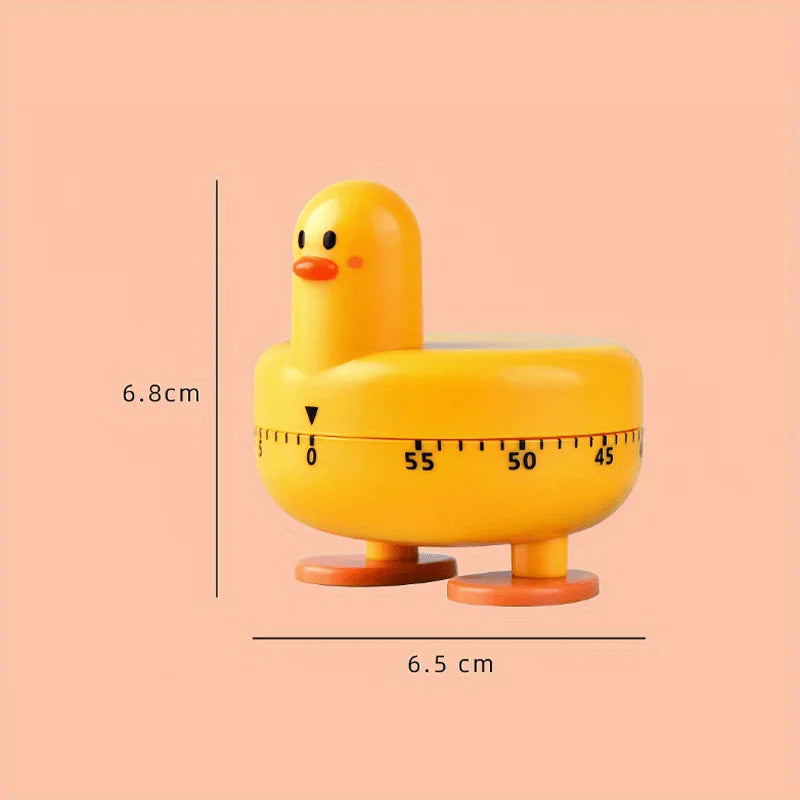 Cute Duck Kitchen Timer – 3 Challenges with Colorful Ducks – No Battery, ABS Plastic – Countdown Alarm for Cooking