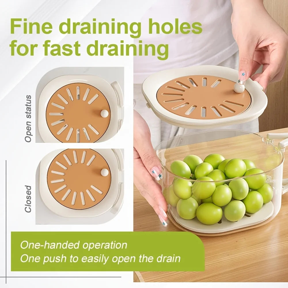 Rotatable leak dipper, kitchen drain bowl, vegetable/fruit wash basket, soup/berry washer, foldable handled filter set, plastic
