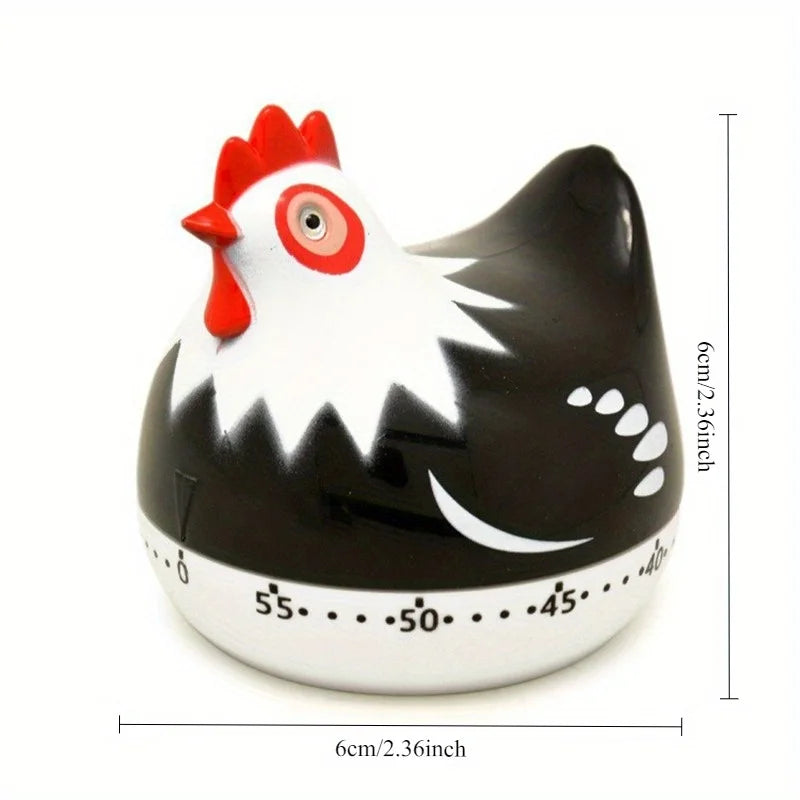 1pc Cute Hen-Shaped Kitchen Timer, No Batteries, Mechanical Egg Timer with Loud Alarm, Durable ABS, Perfect Gift for Kids, Chefs