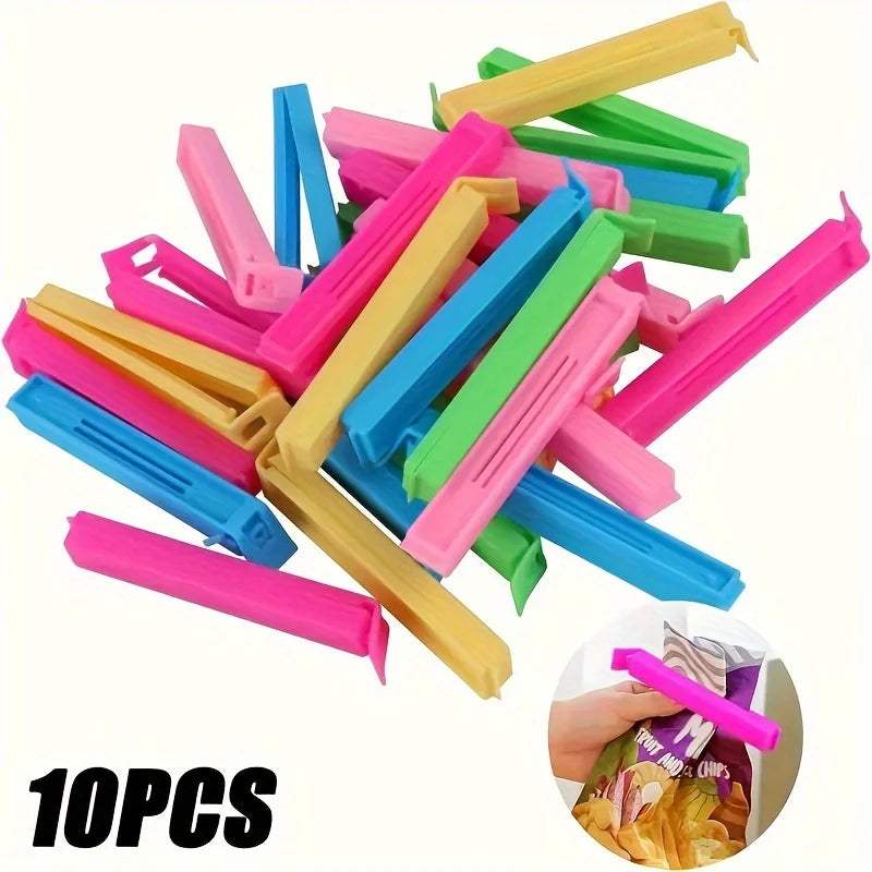 Heavy Duty Plastic Food Clips, Non-Slip Grip, Multi-Color, for Bread, Chips, Pastries, Eco-Friendly Reusable Kitchen Storage