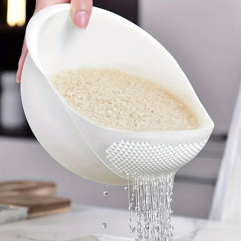 1 Pack Modern Plastic Kitchen Filter Basket Multipurpose Food Draining Basket Vegetable Fruit Rice Grain Washing Basket