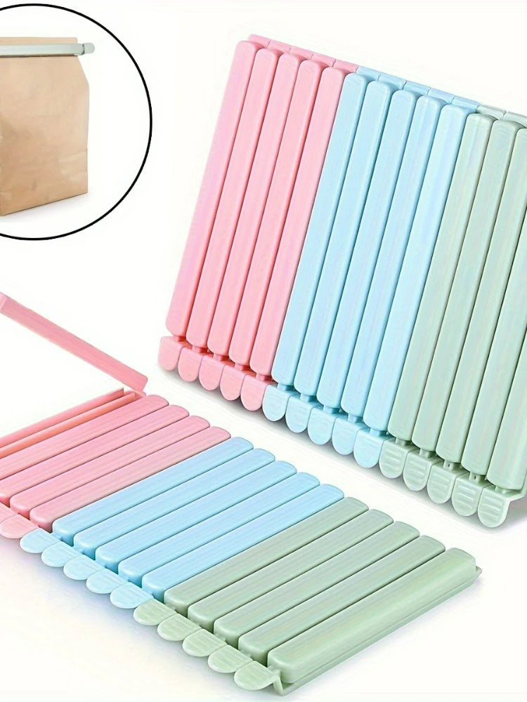 15pcs Food Bag Sealing Clips Set, Plastic Chip Bag Clips for Snack and Kitchen Storage Organization Accessories