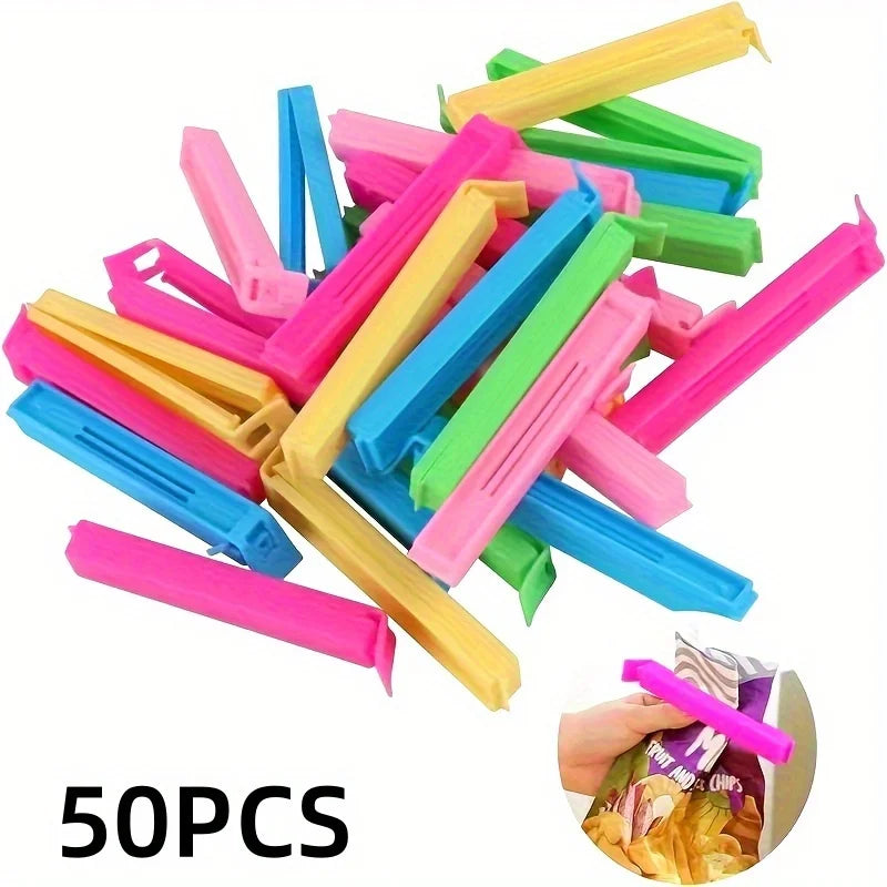 Heavy Duty Plastic Food Clips, Non-Slip Grip, Multi-Color, for Bread, Chips, Pastries, Eco-Friendly Reusable Kitchen Storage