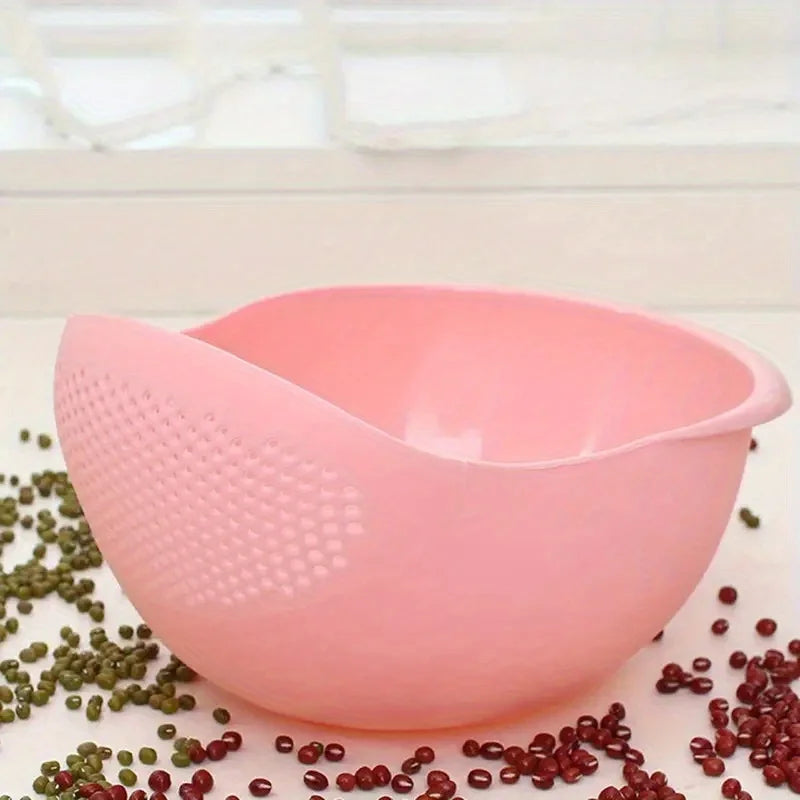 Set of 2 multifunctional kitchen washing baskets, food-safe plastic with drain holes, ideal for washing rice, veggies, fruits