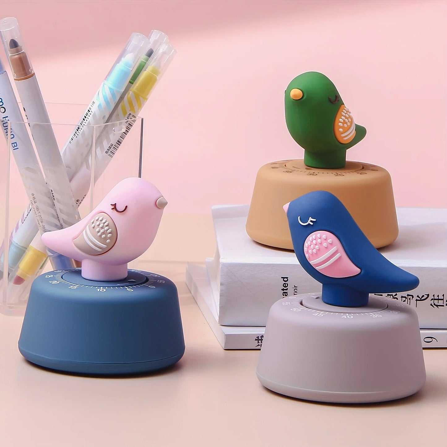Bird-Shaped Mechanical Kitchen Timer, 60-Minute Winding, Cute Animal Design, Fun for Baking, Boiled Eggs, Kids Time Management