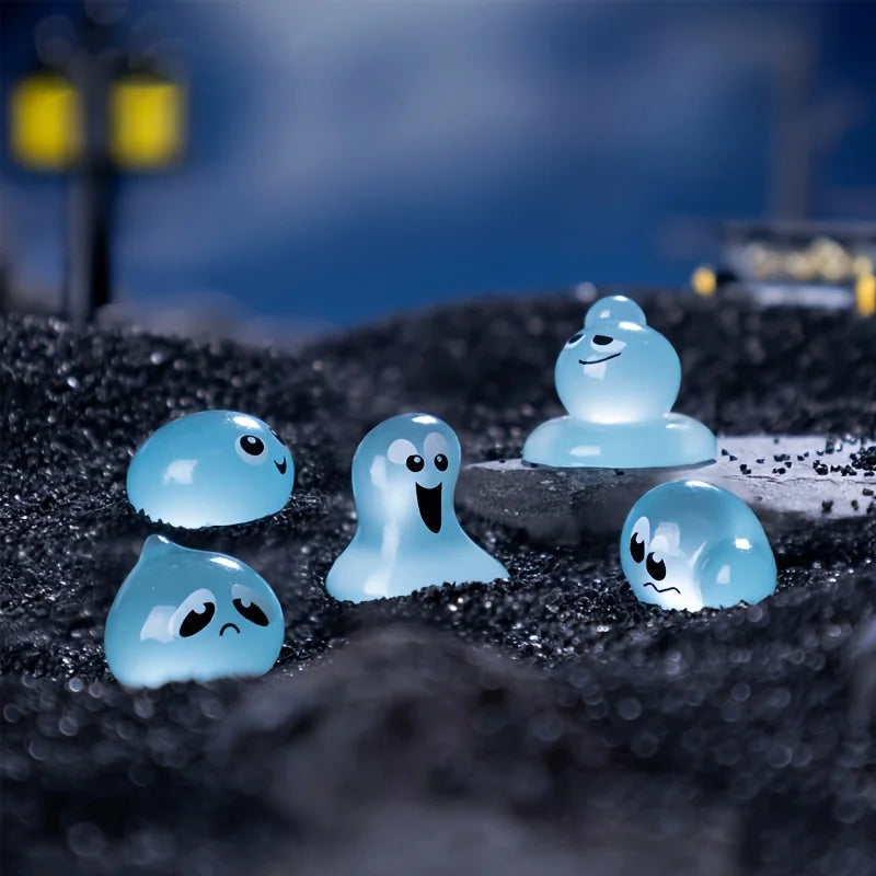 20pcs Luminous Resin Droplet Elves, Car Dashboard Ornaments, DIY Indoor Decor, Seasonal Garden Patio Party Decorations.
