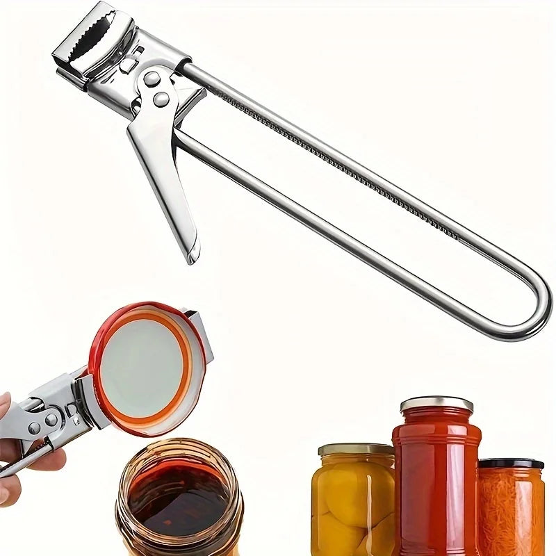 Stainless Steel Adjustable Can Opener with Non Slip Grip Multi Function Bottle And Can Opener, Essential Kitchen Tool