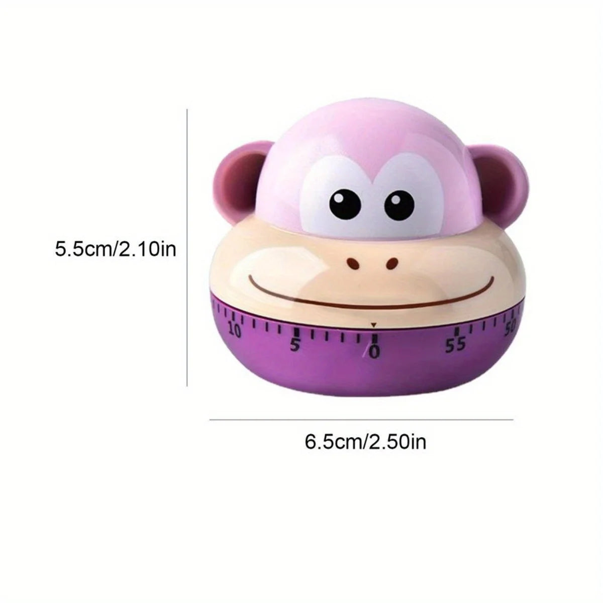 1pc Cute Lion & Cat Kitchen Timer – 60-Mechanical Countdown, No Batteries, Loud Alarm – Fun Animal Design for Cooking
