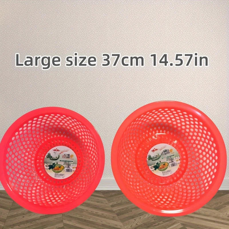 1 multi-color plastic kitchen washing basket, thickened, durable PP material, multiple colors, ideal for washing fruits