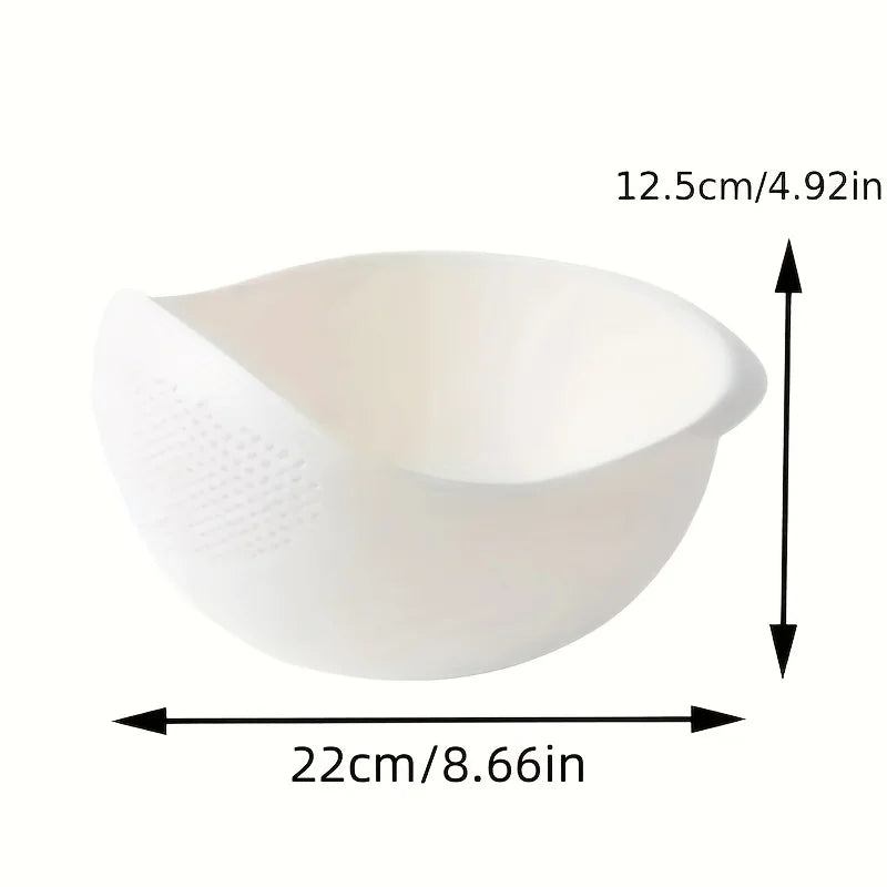 Set of 2 multifunctional kitchen washing baskets, food-safe plastic with drain holes, ideal for washing rice, veggies, fruits