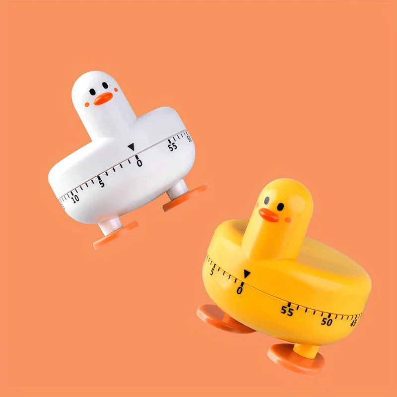 Cute Duck Kitchen Timer – 3 Challenges with Colorful Ducks – No Battery, ABS Plastic – Countdown Alarm for Cooking