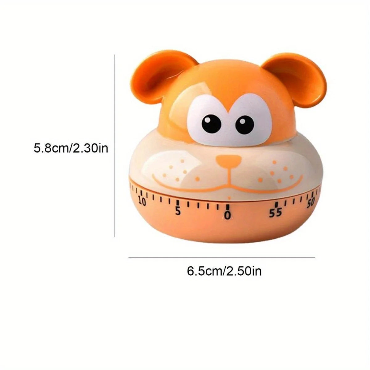 1pc Cute Lion & Cat Kitchen Timer – 60-Mechanical Countdown, No Batteries, Loud Alarm – Fun Animal Design for Cooking