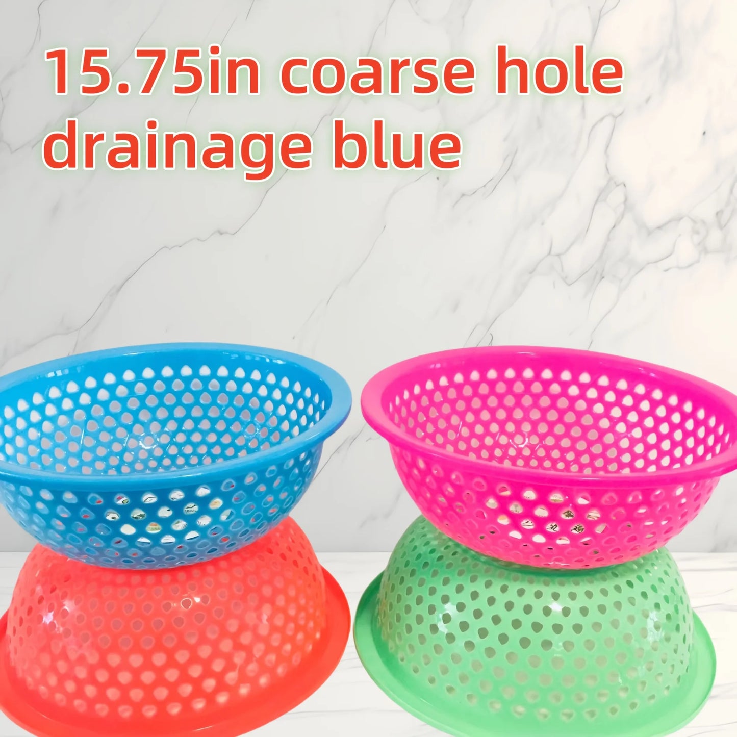 1 multi-color plastic kitchen washing basket, thickened, durable PP material, multiple colors, ideal for washing fruits