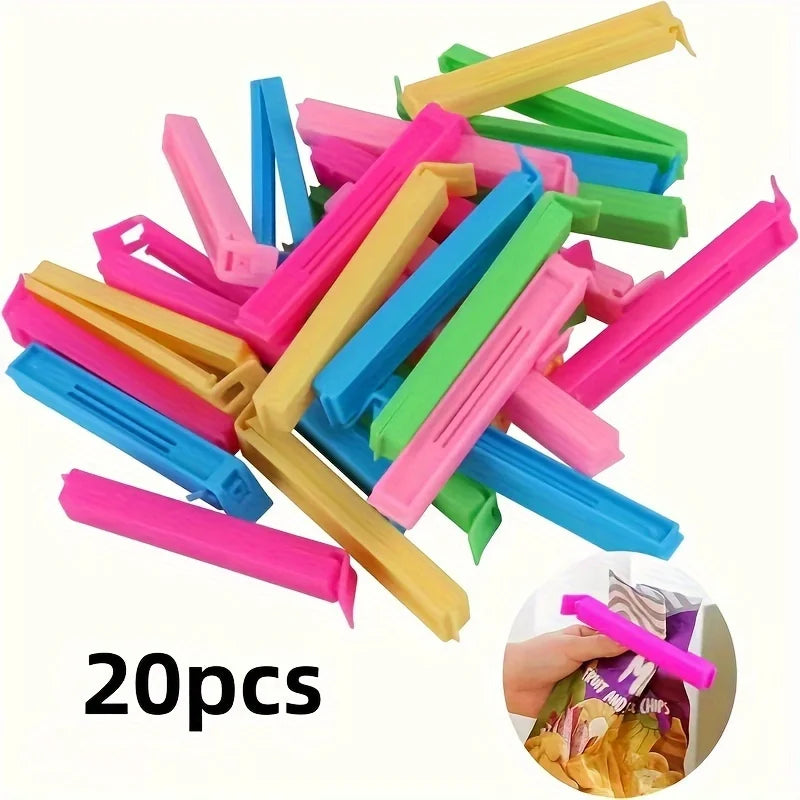 Heavy Duty Plastic Food Clips, Non-Slip Grip, Multi-Color, for Bread, Chips, Pastries, Eco-Friendly Reusable Kitchen Storage