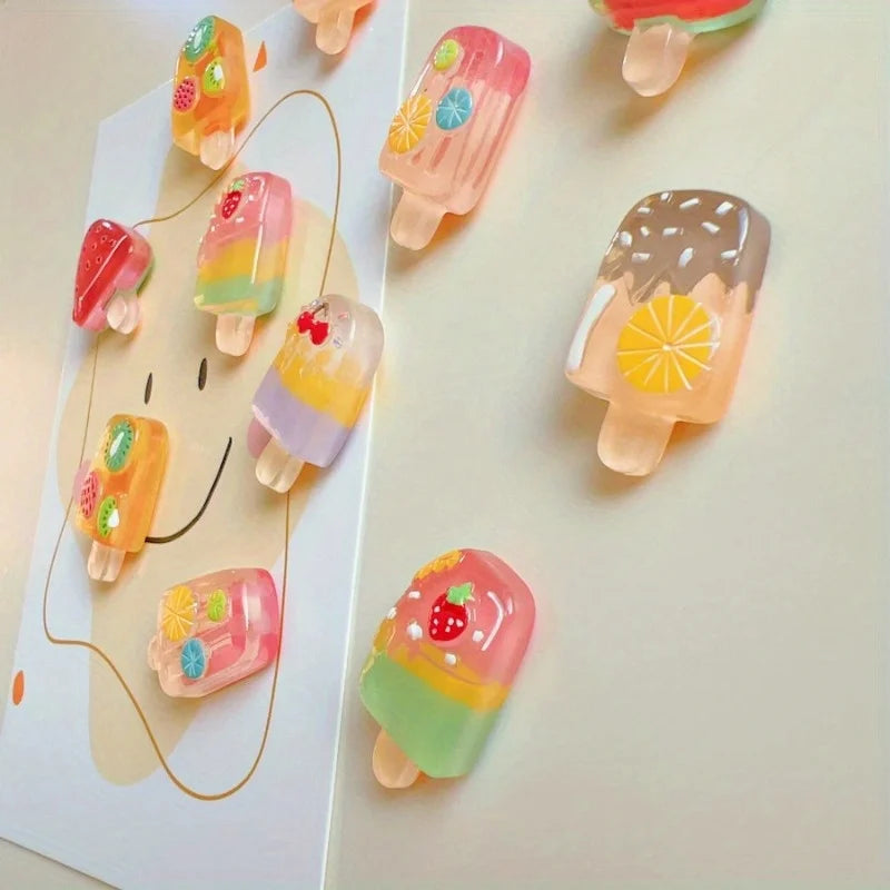 Cute Fruit Ice Cream Fridge Magnets,Cabinets, Dishwashers, Fun Kitchen & Office Decor, Bright, Durable, Father Gift.