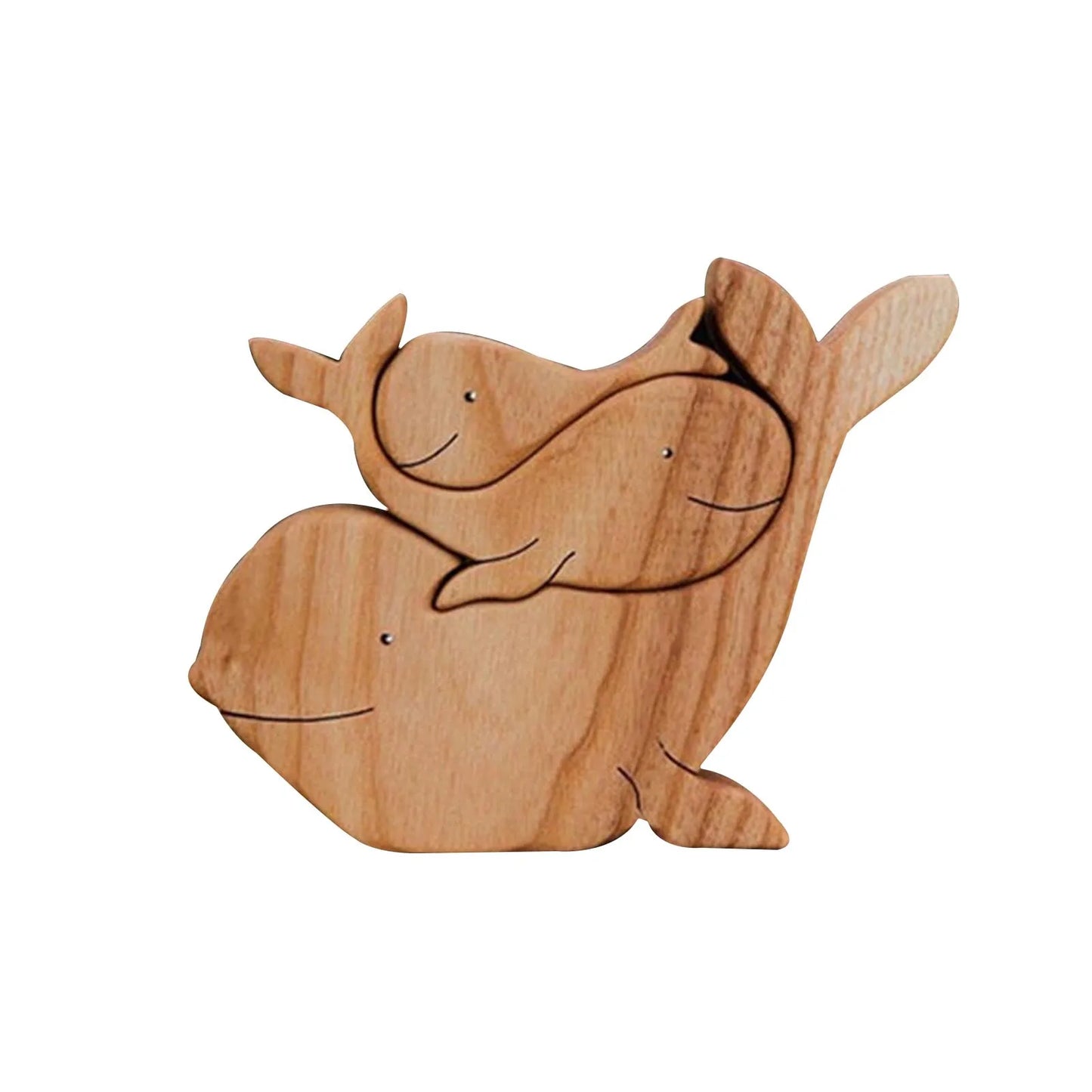 Cute Animal Family Mother's Day Gift Wooden Statue Desktop Ornament Office Home Decoration Accessories Room Decor Dekoration