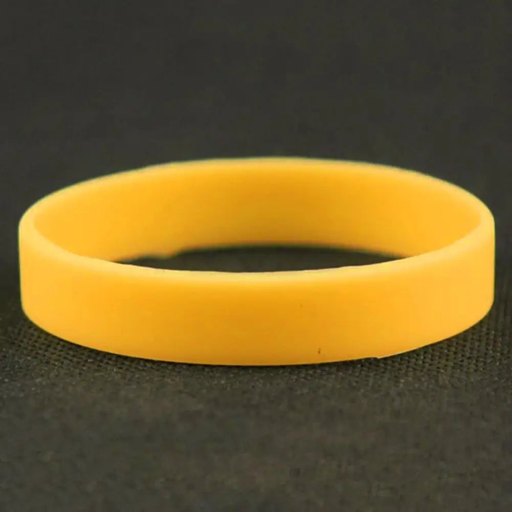 Casual Sports Silicone Rubber Elasticity Wristband Cuff Bracelet Wrist Band