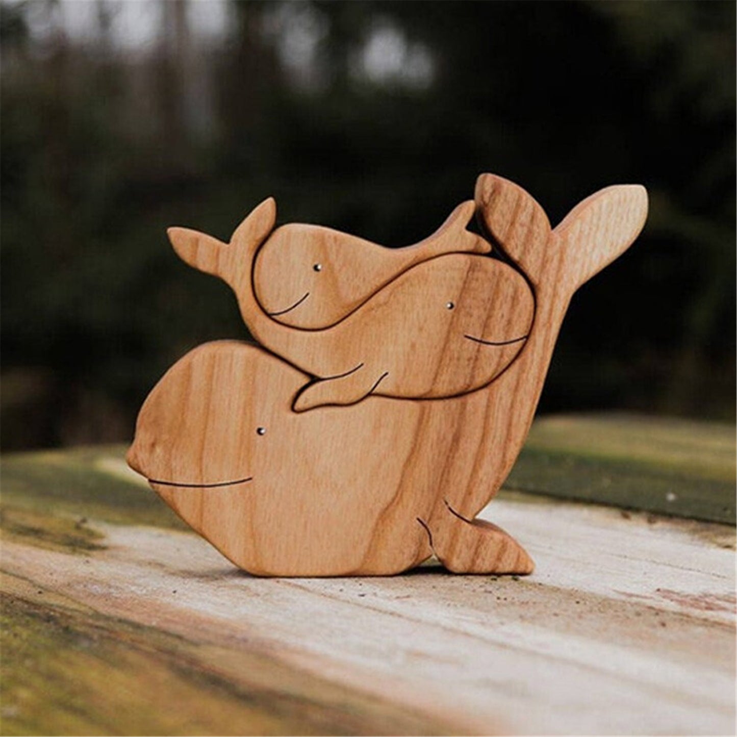 Cute Animal Family Mother's Day Gift Wooden Statue Desktop Ornament Office Home Decoration Accessories Room Decor Dekoration