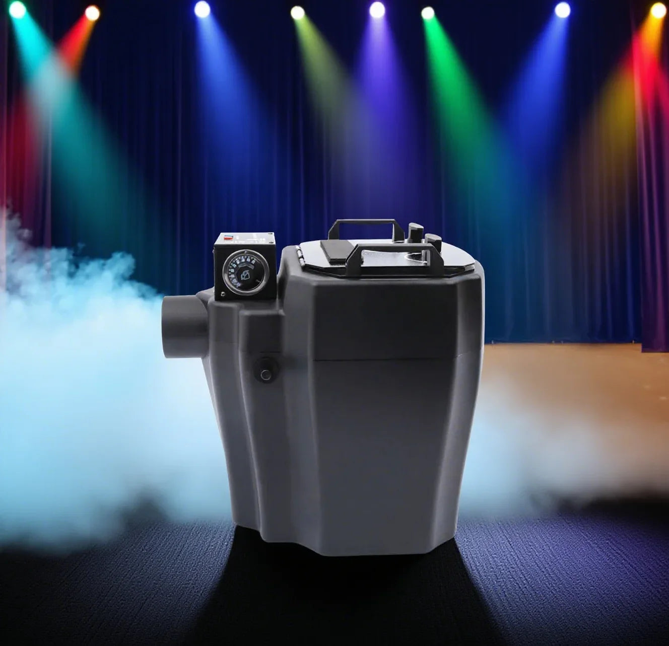 6000W Dry Ice Fog Machine Black Stainless Steel, Large 2152ft² Coverage, Intelligen for Large Stage Performances