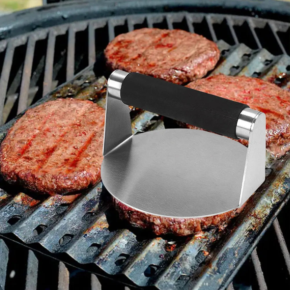 Stainless Steel Smash Burger Press Hamburger Patties Meat Masher Circular Meat Press Mold for Deli Meats Kitchen Accessories