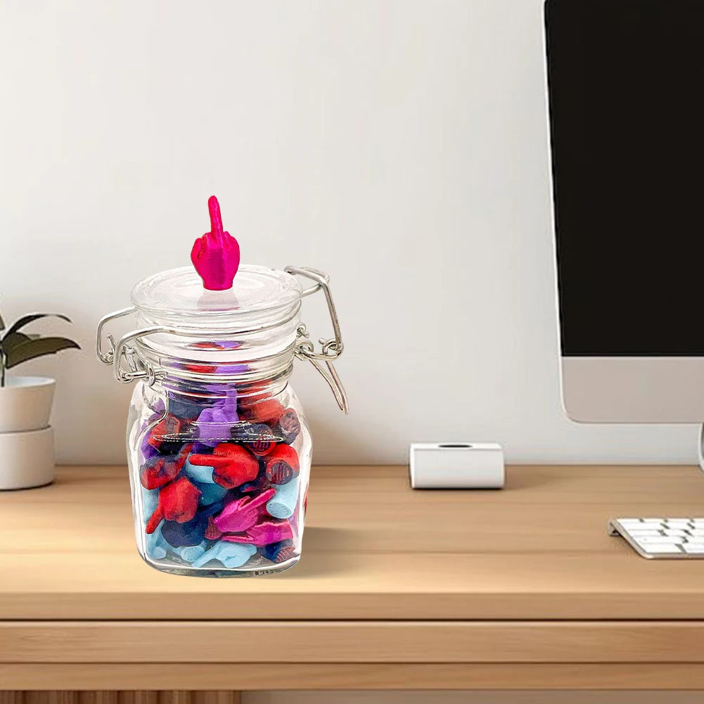 Jar Of Middle Fingers Mini 3D Printed Middle Fingers Funny Middle Finger Jar Unique Home Decor and Novelty Gift