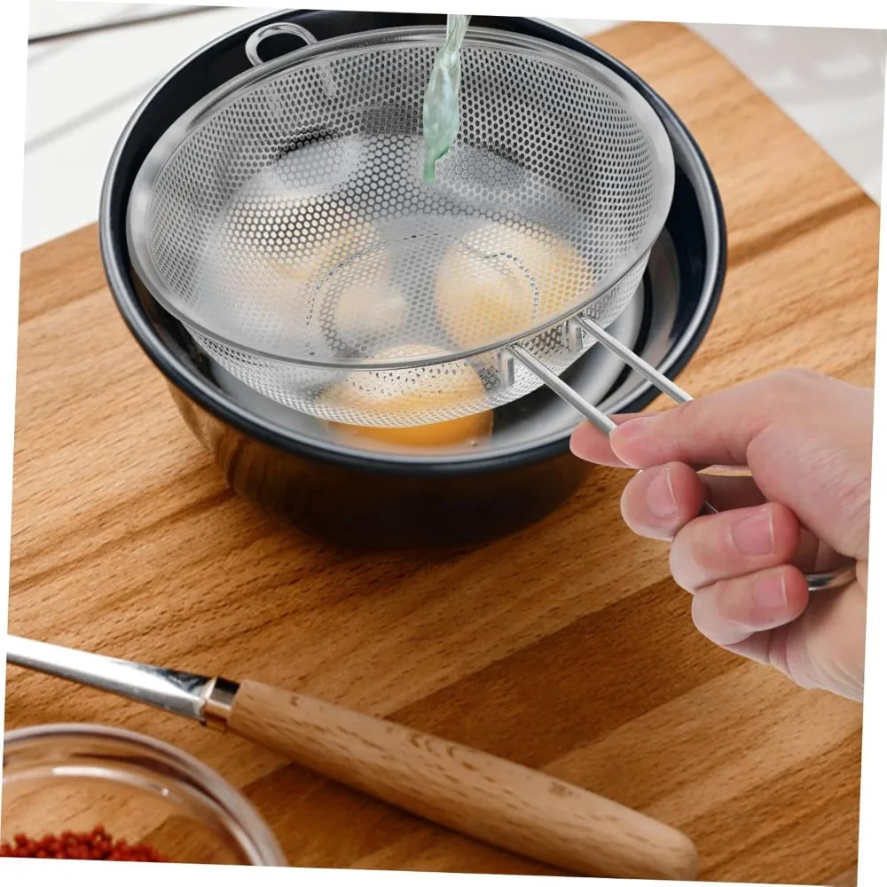 Stainless Steel Colander Basket Handle for Fast Draining for Cooking Pasta Vegetables Fruits and Fried Foods