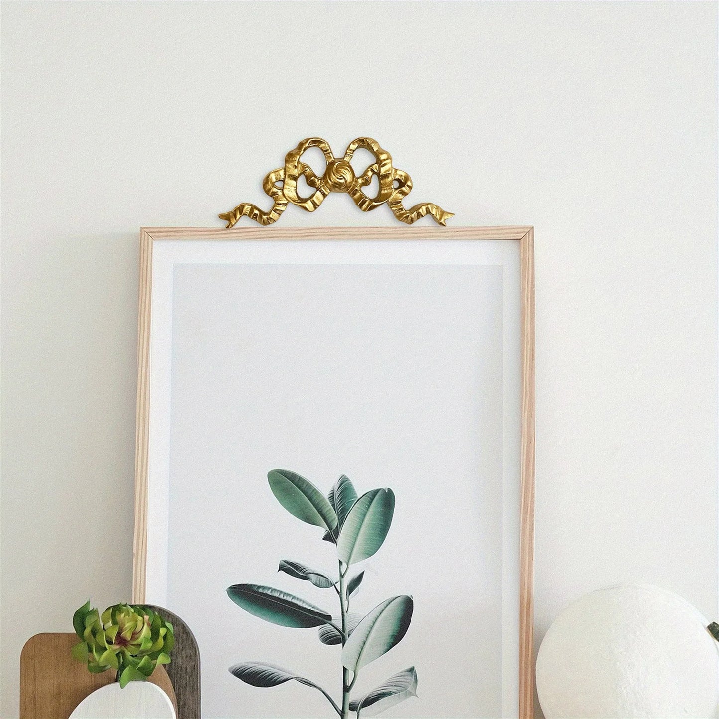 Elegant Resin Bow Wall Decorative Appliques for DIY Craft Mirror Photo Frame - Golden Bow Wall Hanging Art