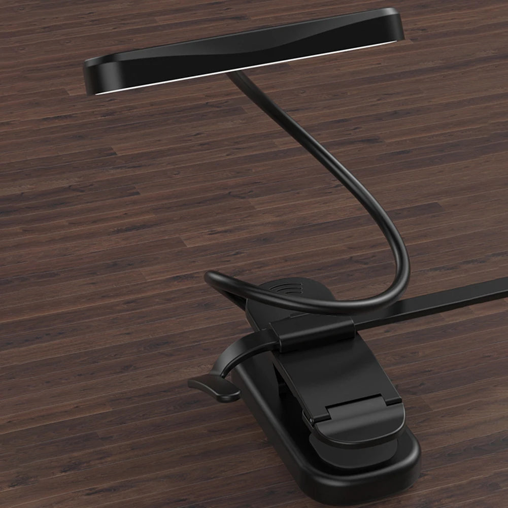 LED Music Stand Light with Flexible Neck Clip On Reading Light Touch Stepless Dimming Clip On Book Lamp for Home Office