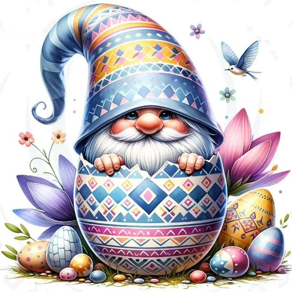 30*30CM 5D DIY Full Round Drill Diamond Painting Easter Gnome Egg Kit Home Decoration Art Craft Mosaic Painting