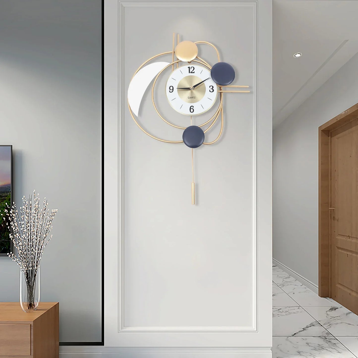 Inspired Modern Wall Clock for Living Room Home and Office Nordic Metal Hanging Clocks 3D Mute Design Art Decor Free Shipping