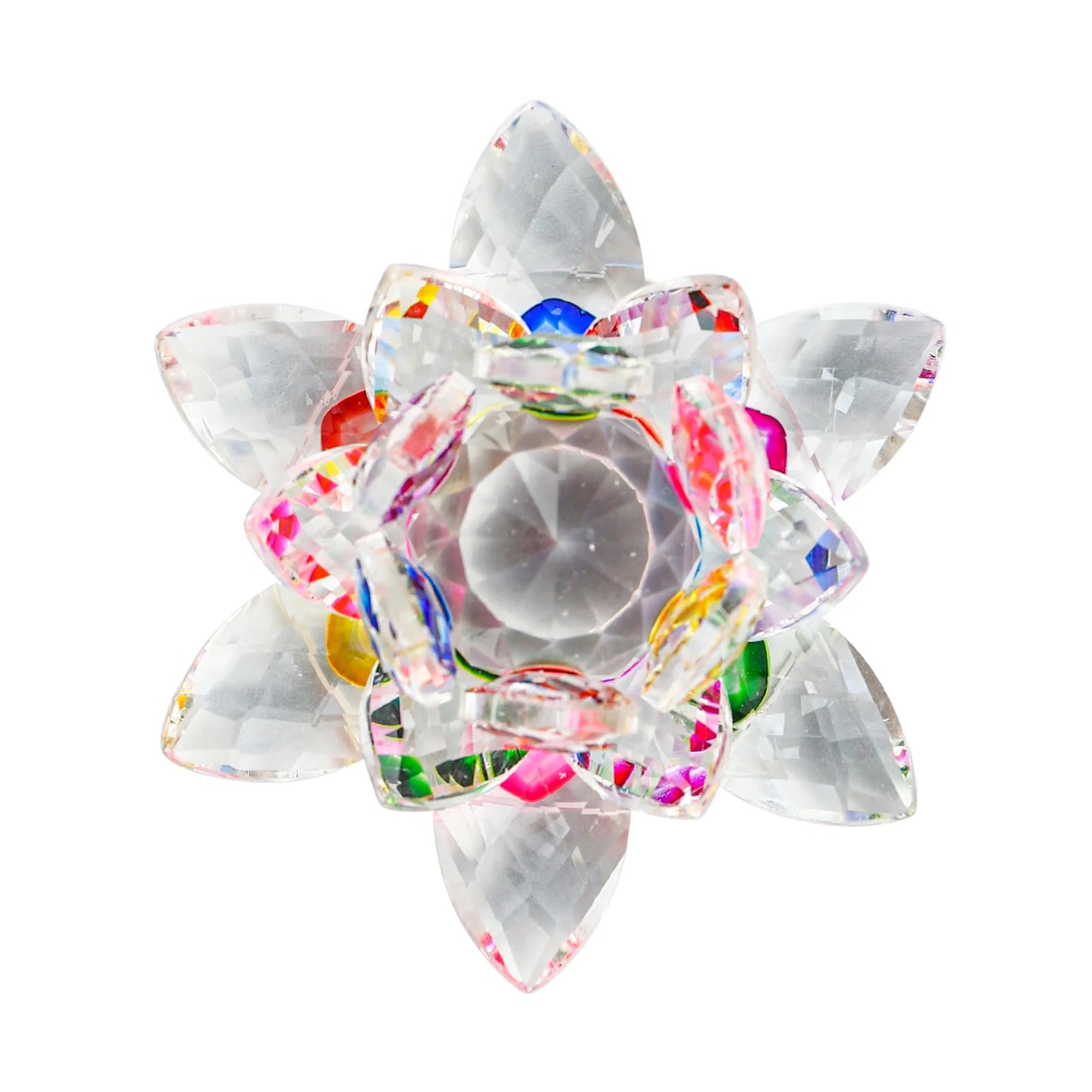 Crystal Lotus Flower Figurines Flower Crafts Glass Car Figurines for Tabletop Centerpiece Home Office